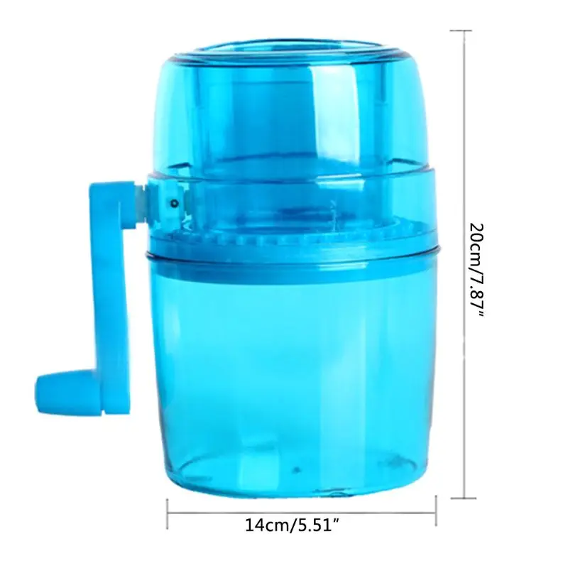 1.1L Portable Hand Crank Manual Ice Crusher Shaver Kids Shredding Snow Cone Maker Machine Kitchen Tool