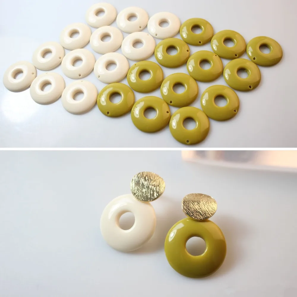 

2019 Spring style 40pcs/lot 28mm hollow geometry rounds shape resin flatback beads diy jewelry earring/garment pendant accessory
