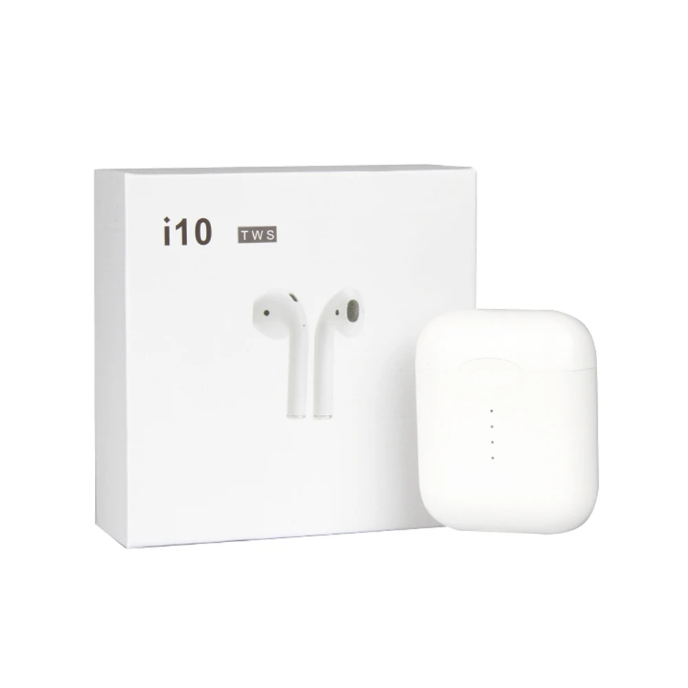 

i10 TWS Mini Air pods Wireless charging Bluetooth Earphone Earbuds With Charging Box Mic For Iphone7,8,X for Samsung Android