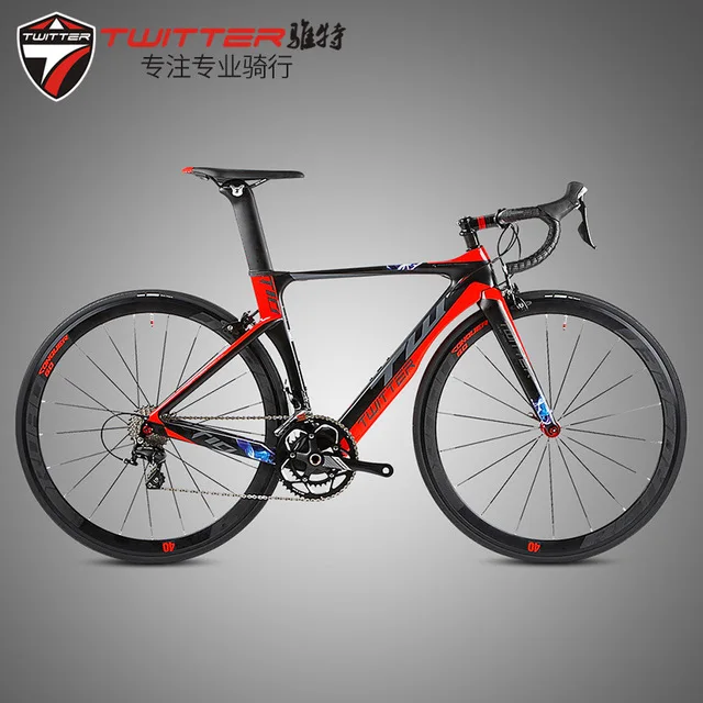 

TWITTER 700C Road Bike T10 Carbon Fiber Cycling Bicycle Ultegra 20 Speed 22 Speed Bicicleta 40MM Wheelset and 23C Tyre