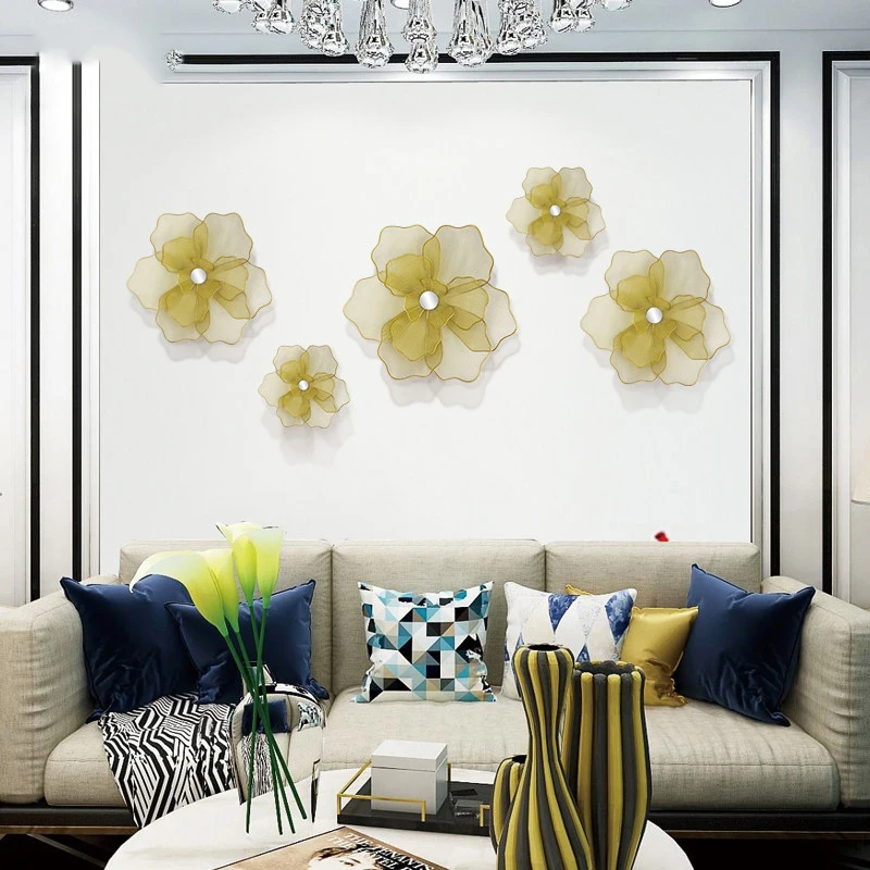 Precio Caliente Pared De Flores De Hierro Forjado Moderno Colgante