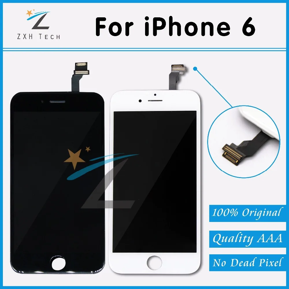 5 PCS/LOT Black &amp White LCD Display+Touch Screen Digitizer Assembly Replacement for iPhone 6 4.7&quot Fast Delivery Free DHL Ship |