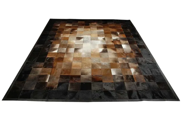 Beige Brown And Black Leather Area Rug Squares Design No 224 In Beige Brown And Black Leather Area Rug Squares Design No 224