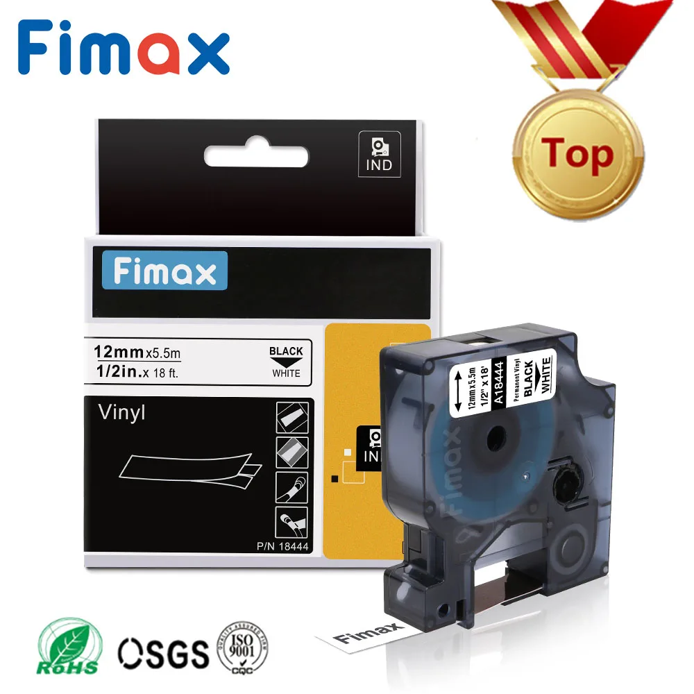 

Fimax 1 Pcs 18443 18431 18434 18444 Compatible DYMO Rhino IND Vinyl Label 18432 1805430 1805431 for Dymo Rhino 4200,5000,5200