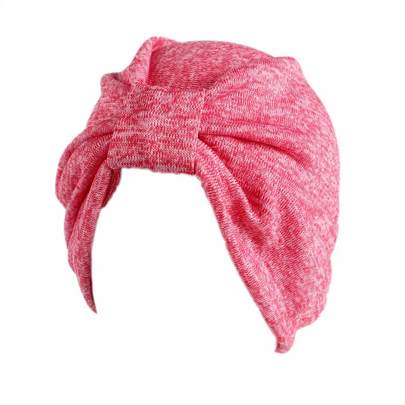 Мусульманская однотонная эластичная хлопковая шапка-тюрбан с рюшами, бандана, шарф, чемотерапия, шапочка при химиотерапии, головные уборы, хиджаб, выпадение волос