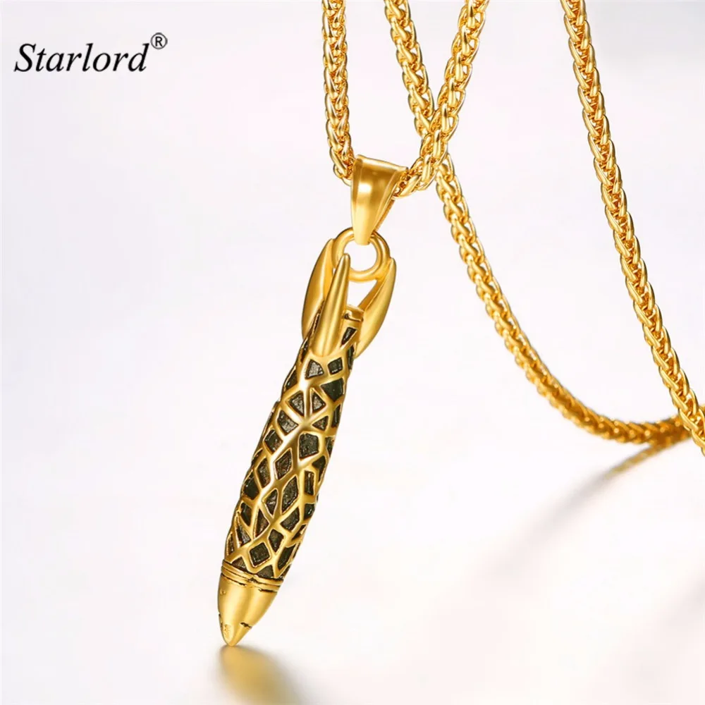 Starlord Rocket Charm Pendant Necklace Stainless Steel/Gold/Black Color