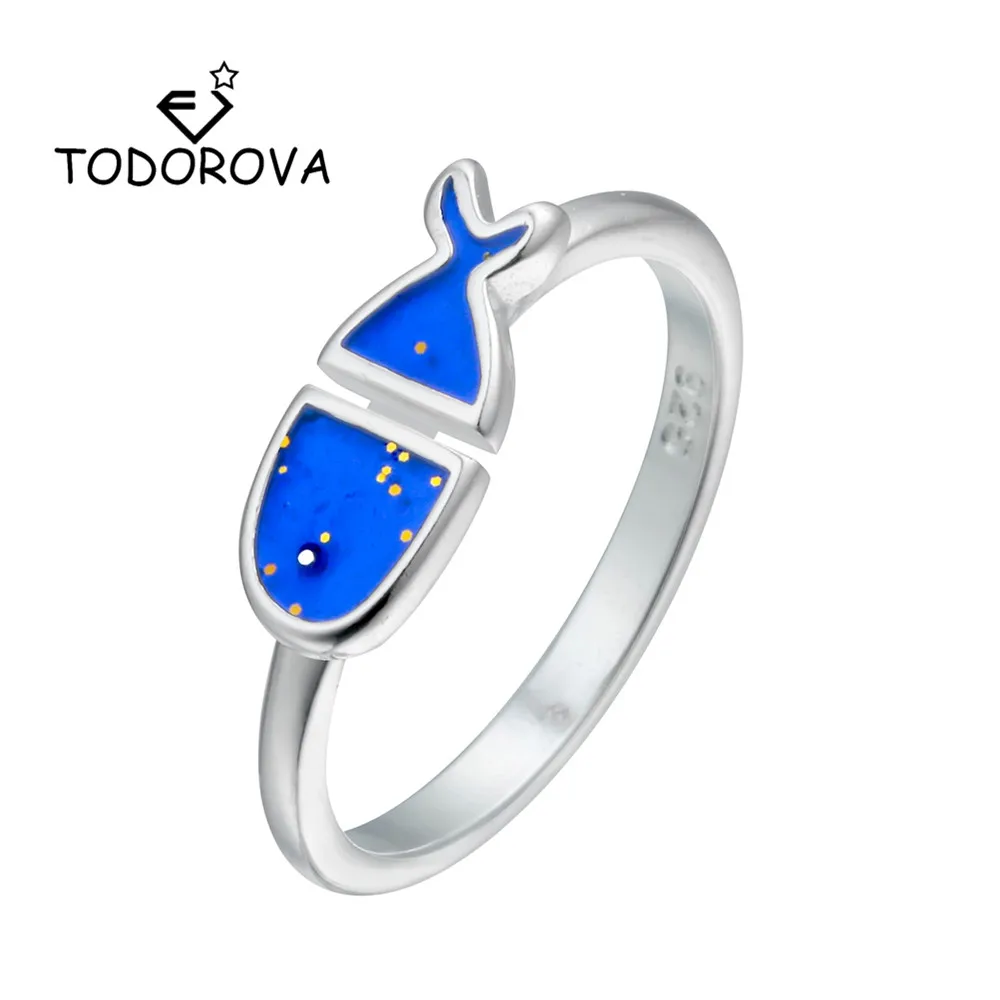 

Todorova Silver Color Cute Fish Open Finger Rings for Women Fashion Jewelry Wedding Band Adjustable Party Rings