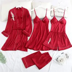 HaloSweet женские Lounge комплект Slik пижамы кружево ночная рубашка платье nightwear костюмы пеньюар купальный халат домашняя одежда для сна наборы