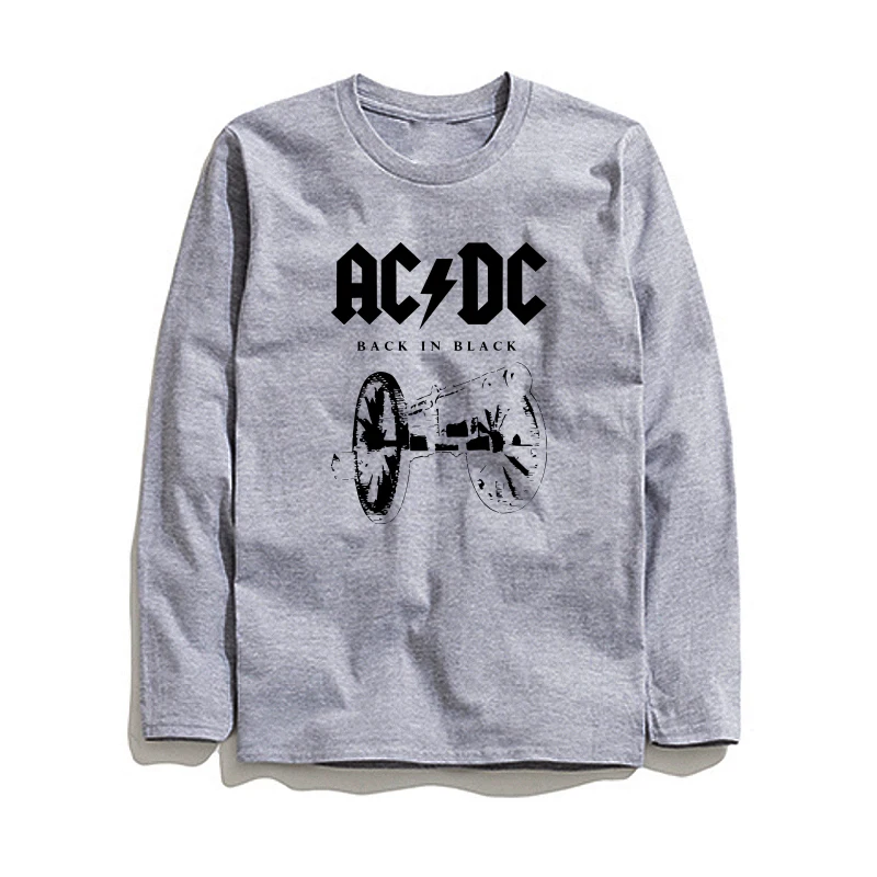 

COOLMIND AC0113L 100% cotton o-neck loose men T shirt casual long sleeve AD DC print tshirt knitted mens tee shirt