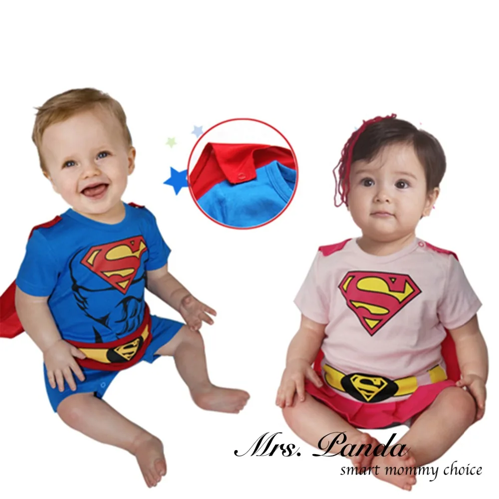

Retail 2016 Spring style Infant clothes Clothing sets Cotton Superman Short Sleeve Baby clothes Free Shipping