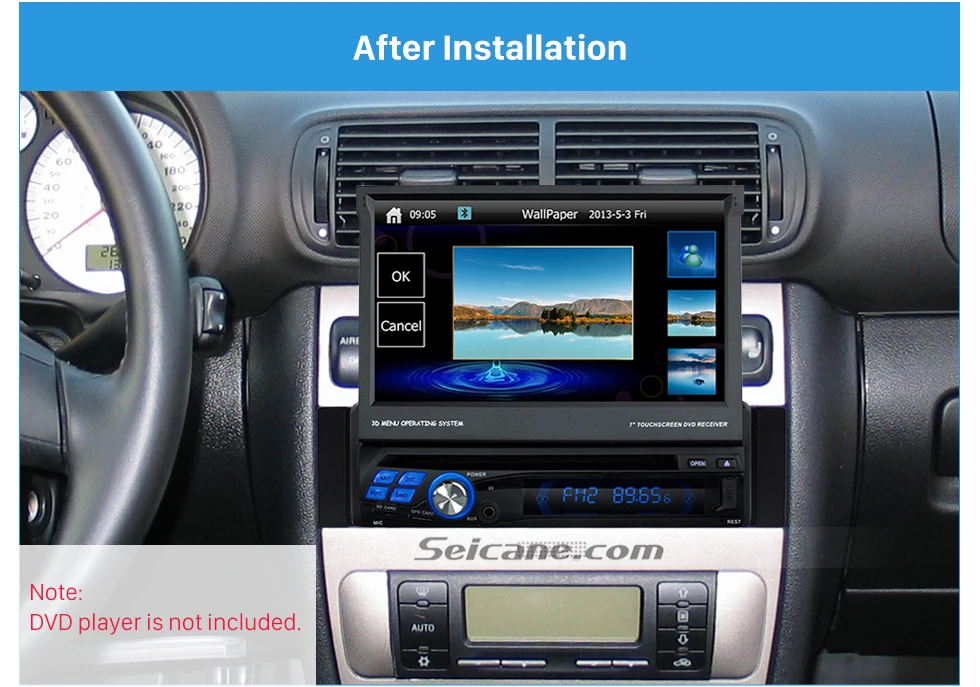 Seicane 1Din 2000+ AUDI A2 2000 AUDI A3 1999-2011 AUDI A4 1999-2004 AUDI A6 Car Radio Fascia Stereo Frame Panel Installation Kit