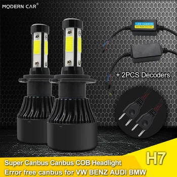 

Modern Car Pure White 6500K H7 Led Headlight Car Bulb Lamp Full 60W 6000LM 4xBridgelux COB Super Canbus LED Auto Headlamp Bulbs