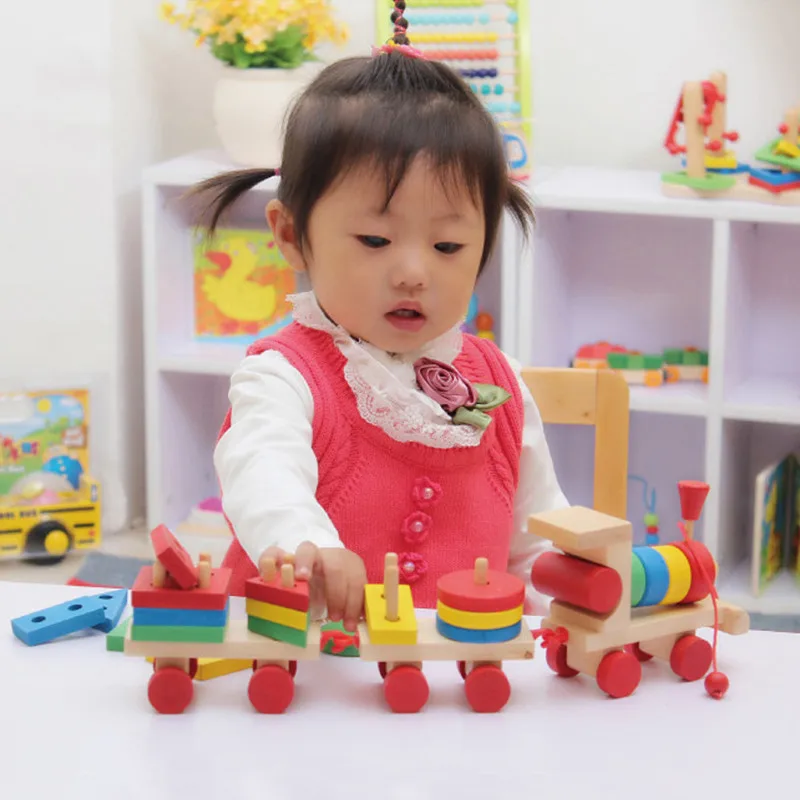 New-Baby-toys-Kids-Educational-toyWooden-Solid-Wood-Stacking-Train-Toddler-Block-Toy-Brand-Children-Gifts