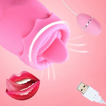 IGRARK Tongue Vibrators 12 Modes USB Power Vibrating Egg G-Spot Massage Oral Licking Clitoris Stimulator Sex Toys For Woman 5