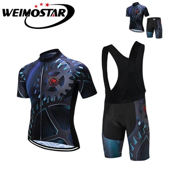 

2018 Gear Cycling Set Cycling Jersey sets Men's Team Bike US Bicycle mtb Jersey Cycling Clothing Cycling bibs Black Summer wear