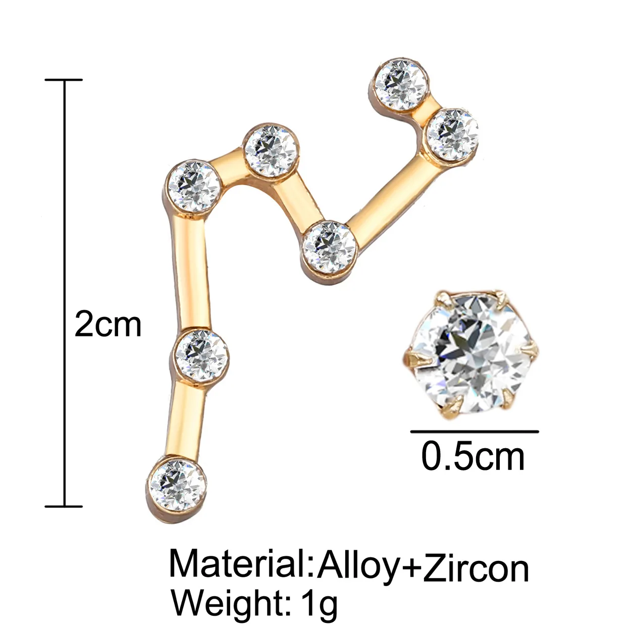 Oculosoak, новинка, созвездие, серьги гусеницы, минимальный Кристалл циркония, Зодиак, звезда, серьги-гвоздики, Женские Ювелирные изделия, подарки - Окраска металла: Leo