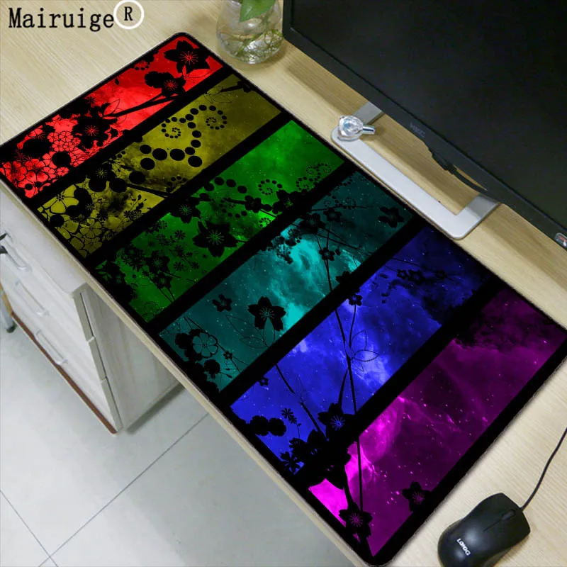 

Mairuige Colorful Flower 600x300 900x400mm Large Big Size Gaming Mousepad Locking Edge Laptop Pc Game Gamer Computer Accessory