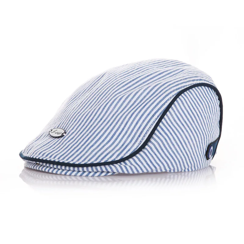 baby beret hat for infant kids boys spring autumn cotton cap striped