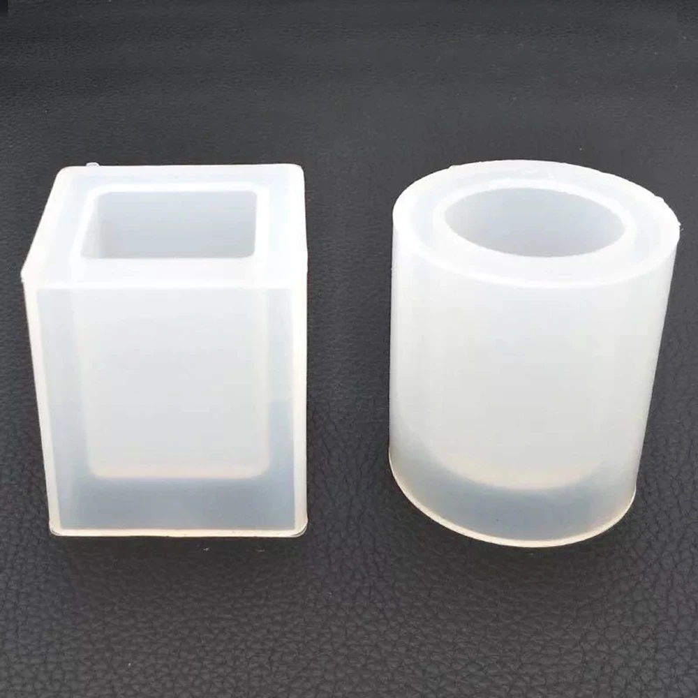 

Silicone Clay Mold DIY Round/Square Pot Pen Holder Transparent Dried Resin Decorative Craft Storage Epoxy Resin Mold