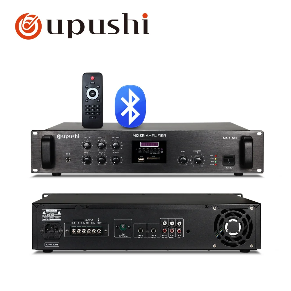 Bluetooth pa amplifier home audio amp support remote control USb SD card FM for home surround