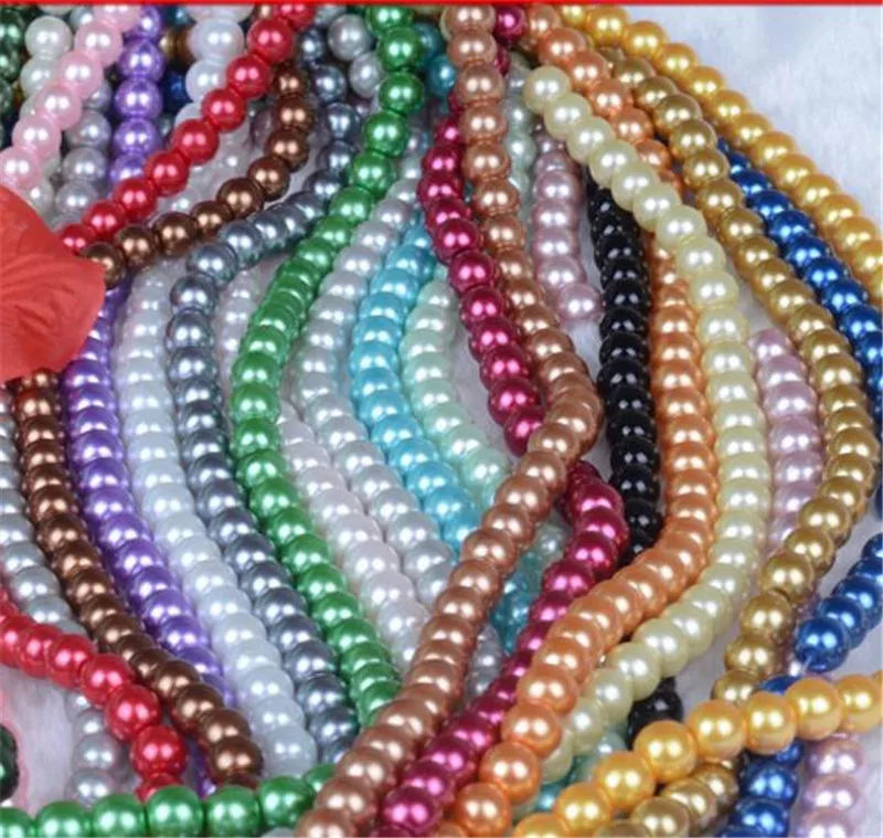 Sale 210pcs/lot glass pearl beads 8mm loose colors Pearl glass beads