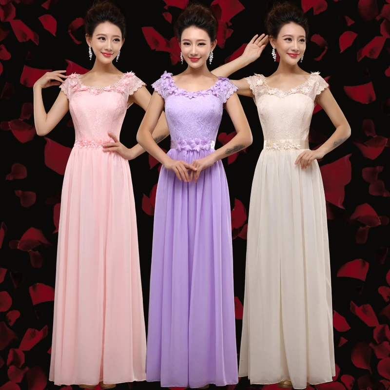 

2016 bridesmaid formal dress long design female sister dress marriage costume dress HL160221