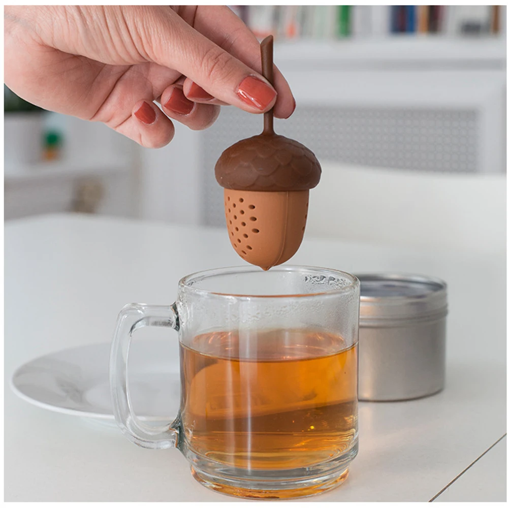 

Silicone Squirrel Acorn Shape Tea Infuser Loose Pine nuts Tea Bag Strainer Herbal Filter Spice Diffuser