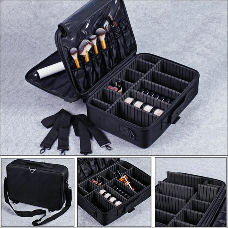 Women Professional Makeup Organizer Large Capacity Storage Case Oxford Cosmetic Bag High Quality Casual Disassembly Suitcase Women Professional Makeup Organizer Large Capacity Storage Case Oxford Cosmetic Bag High Quality Casual Disassembly Suitcase