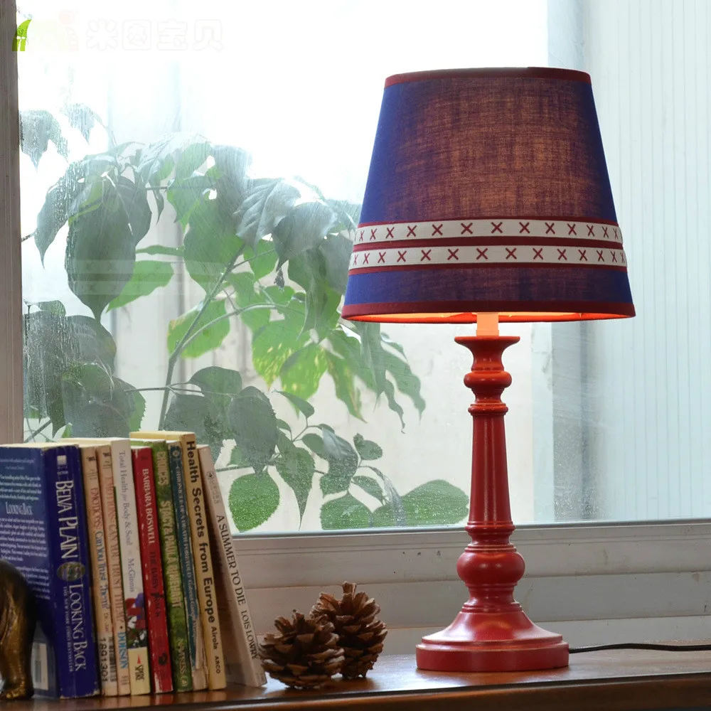 الراقية الأزياء الإبداعي المنزلية صحي الخشب النسيج أدى e27 مصباح طاولة لغرفة طفل طفولة الحاضر ح 43.5 سنتيمتر 1772