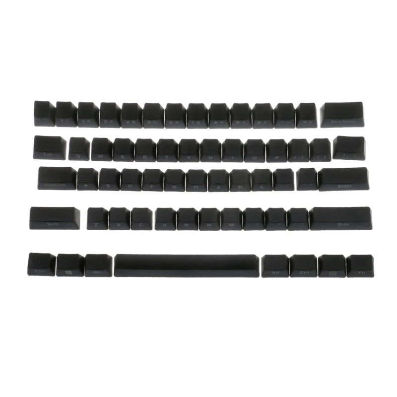 Боковая печатная 60 OEM профиль толстые Pbt колпачки для клавиатуры GH60 покер 61 - Цвет: Черный