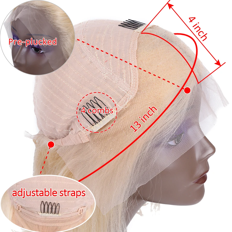 613 блонд бразильские прямые человеческие волосы боб парики 8-14 дюймов Remy короткие Омбре Боб Кружева передние парики для черных женщин средний коэффициент