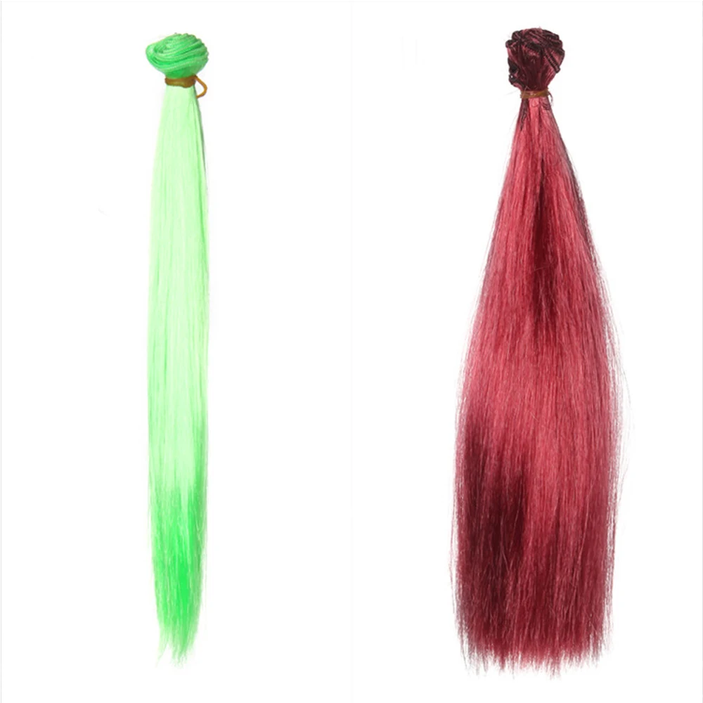 1pcs 30100cm Doll Accessories Straight Synthetic Fiber Wig Hair For Doll Wigs High-temperature Wire diy wig (5)