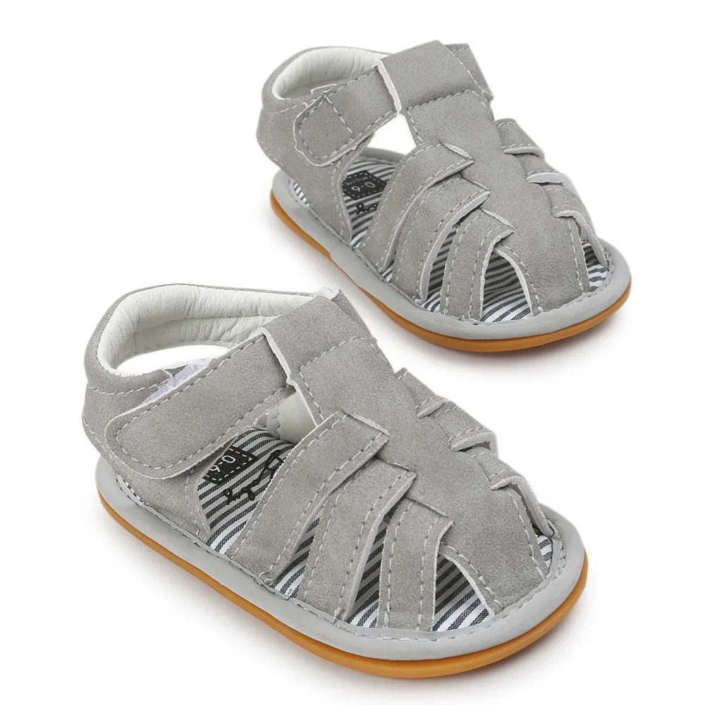 Летние повседневные сандалии для маленьких мальчиков и девочек; нескользящая обувь на мягкой подошве для новорожденных; модная удобная обувь