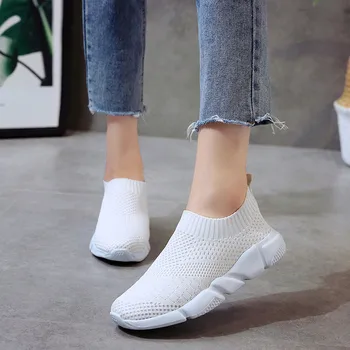 shoes woman 2019 Fashion Shoes Women Outdoor Mesh Shoes Casual Slip On Comfortable Soles Running Sports Casual Shoes For Ladies