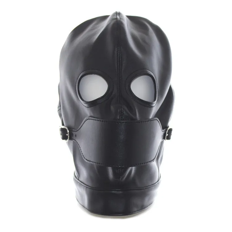 Flirting Toys Leather Head Covers Gag Open-eye Plugs Binding Blindfold Masks Bdsm Hood Adult Sex Game | Красота и здоровье
