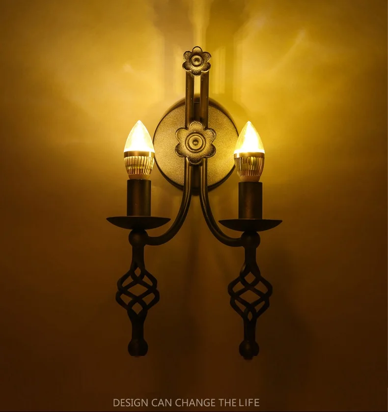 Iwhd wandlamp гладить Ретро Лофт настенный светильник светодиодный Винтаж промышленные настенные бра настенный светильник 2 головы свеча arandelas