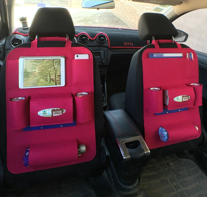 Ruputhin универсальный 1 шт. автомобильный чехол для защиты спинки сиденья автомобиля войлочные чехлы Чехлы на заднее сиденье карманы многофункциональные косметички для хранения