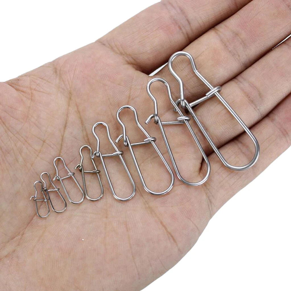 100 Pcs Fishhooks Fishing Lure Snap Connector Nice Fastlock Snap Lure Hooks for Fly Hook Fishing Rod line Connecting Monsters