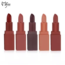 FM 2017 New Fashion Madly Matte Velvet Lipstick Long-Wearing High Pigmentation Comfort Bold Vivid Dark Coffee Brown Lip Stick