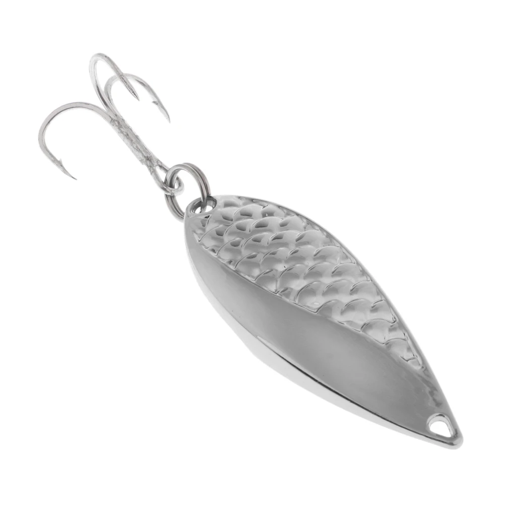 Metal Spoon Fishing Lures 15g Baits Treble Hook Fishing Tackle for Trout Bass Pike Walleye Salmon
