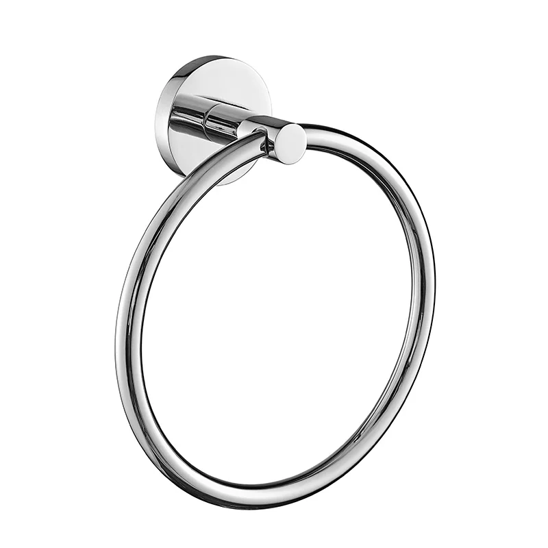 Modern Chrome Polished Towel Holder Towel Ring Round Base 304 Stainless