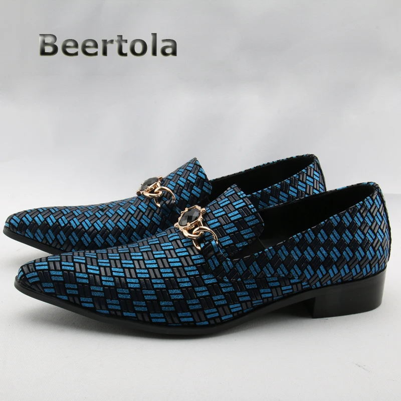 Beertola Fashion Mens Shoes Pointed Toe Braided Leather Beertola Fashion Mens Shoes Pointed Toe Braided Leather