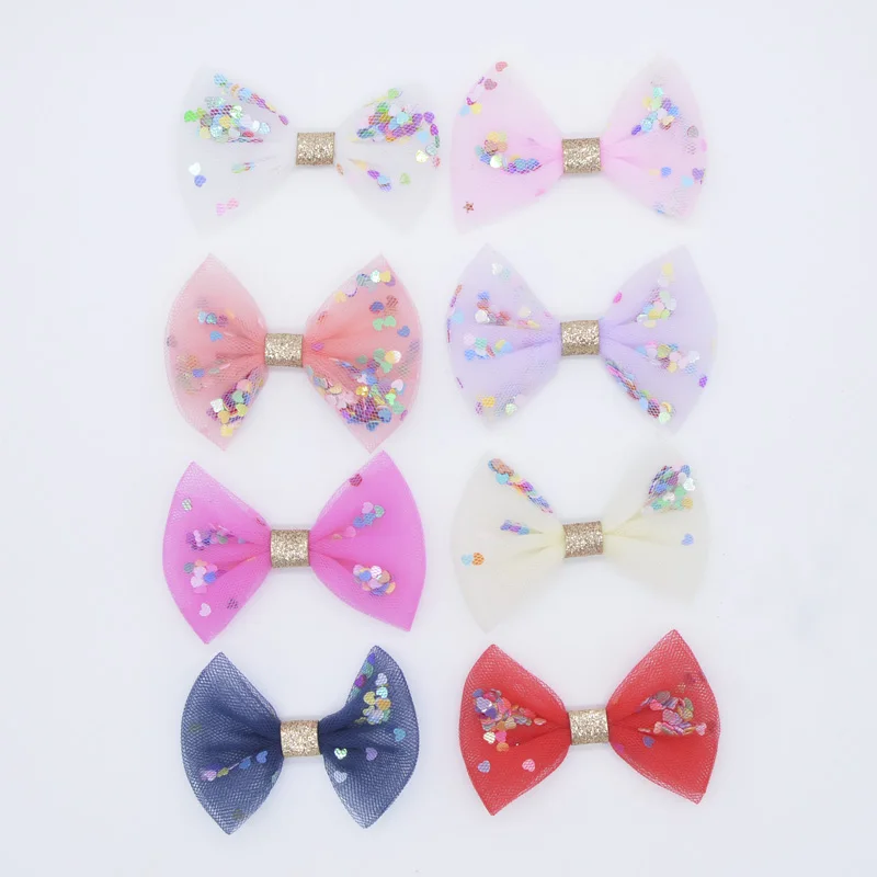 

8Pcs Filling Glitter Sequins Bow Tie Appliques Mesh & Chiffon Patches for Bohemian Style Clothes Hat Sewing Supplies Decor H11