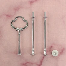 Инструмент в форме цветка золотистый, серебристый, металлический 3 уровня кекс Свадебные Оптовые стержни для подставки под торты