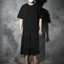 S-5XL! летние мужские свободные повседневные широкие брюки модные уличные брюки