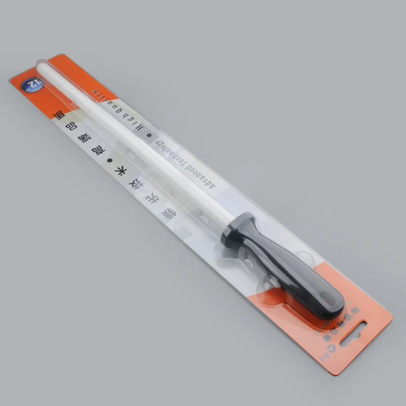 1 шт. точилка для ножей стержень с ручкой ABS керамика(цирконий) заточка для поваров стальные ножи кухонный помощник - Цвет: 12 inch