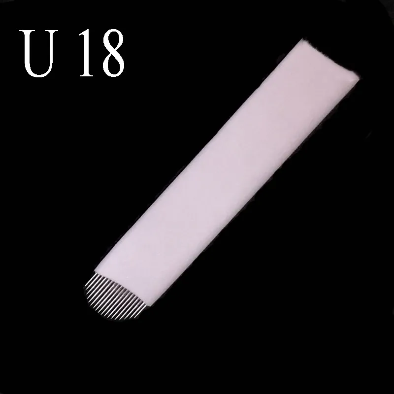 100 шт. 0 20 мм микроблейдинг tebori 18 u образные ИГЛЫ Перманентный макияж тату иглы