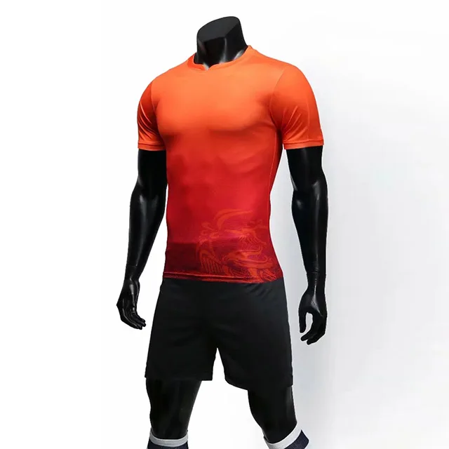 Футбольные тренировочные костюмы футбольные майки Индивидуальные футбольные майки набор мужские футбольные тренировочные униформы - Цвет: orange black shorts
