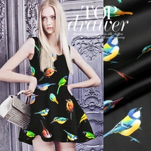 SP058 чистый шелк/дух маленькой птицы/шелковая ткань тутового шелка стрейч/шелк 93%, спандекс 7%/ширина 1.29yd толщина 19 мм