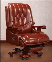 Cadeira de chefe de couro Real. pode deitar-high grade massagem cadeira do computador. cadeira giratória cadeira de escritório em casa de madeira real .. 08